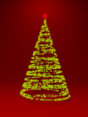 New Year tree made with lights
