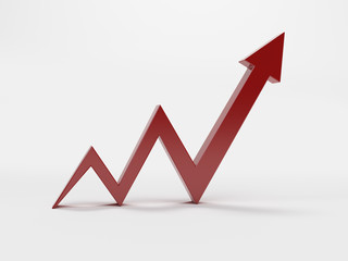 Graph with arrow coming out of cracked ground