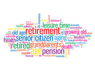 "RETIREMENT" Tag Cloud (pension old age person grandparents)