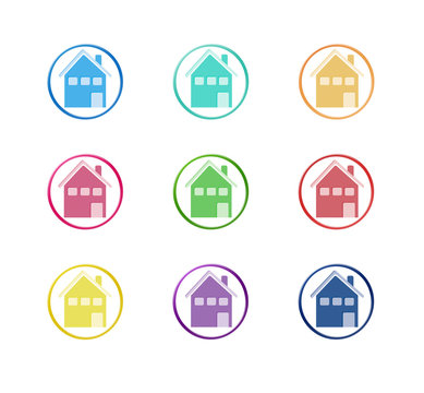 Iconos de casas de colores