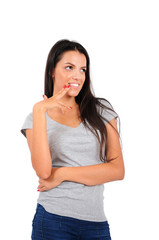 Isolated casual woman