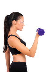 Isolated fitness woman