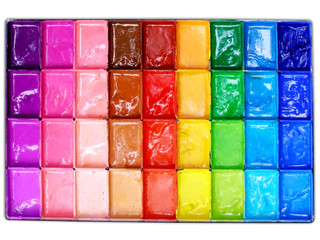 Box of poster colors (Top View)