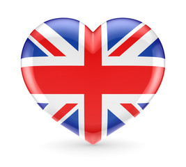 Obraz premium British flag on a heart symbol.