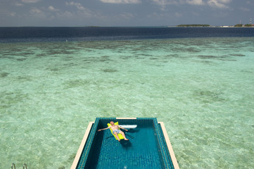 Man relaxing at Maldives