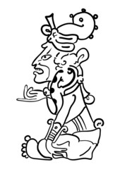 Fototapeta na wymiar Vector Maya Obraz starożytnego Bóstwa