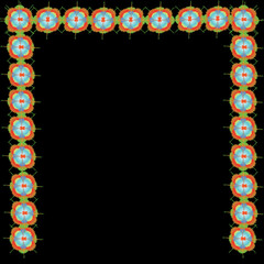 Flower frame on background