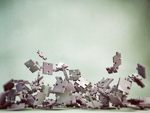 puzzle pieces falling