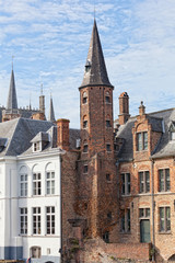 Beautiful view of  historical district of the city of Ghent