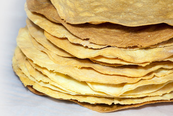 Pile of fresh homemade dry puff cakes