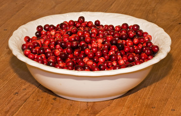 Cranberries on white plate