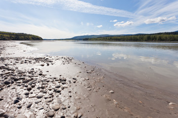 Gravel and mud at Yukon River near Dawson City