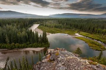 Fotobehang Yukon Canada taiga wilderness and McQuesten River © PiLensPhoto