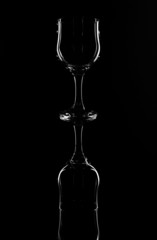 Wine glasses on a black background