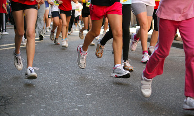 Runners racing