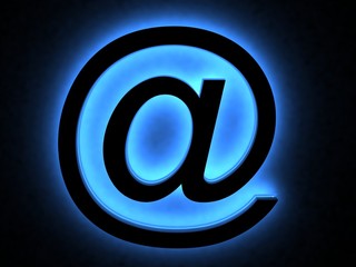 Obraz premium Abstract E-mail symbol in the neon light