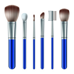 Set of makeup brushes