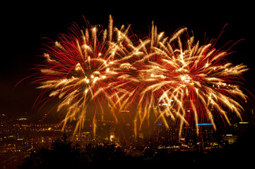 Fototapeta premium Independence Day Fireworks over Pittsburgh
