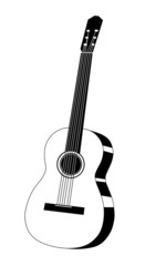 guitar drawing on white background