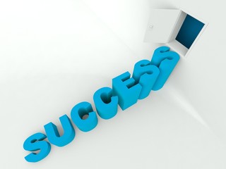 Stairs to success 3d render
