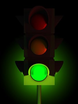 3d traffic green light