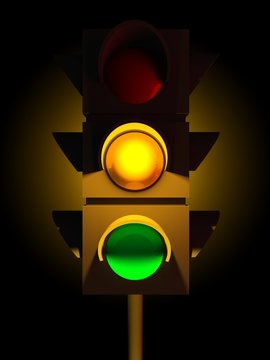 3d traffic yellow light