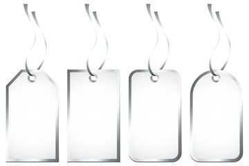 4 Hangtags Silver Frame