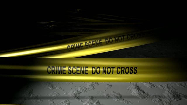 Concept animation, police crime scene tape.