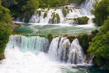 Waterfalls on Krka River. National Park, Dalmatia, Croatia