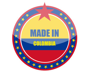 Made in Colombia stamp illustration design