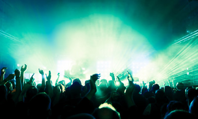 cheering crowd at concert