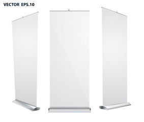 Vector roll up banner exhibition display