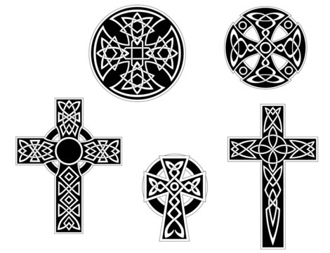 Set of vintage celtic crosses