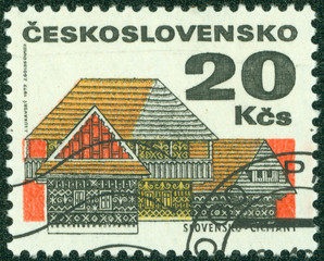 stamp printed by Czechoslovakia, shows Cottage