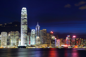 Fototapeta premium Hongkong nocą