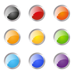 Set of glossy round buttons