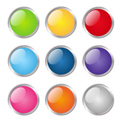 Set of round buttons