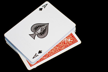 スペードのエースと裏向きのカード