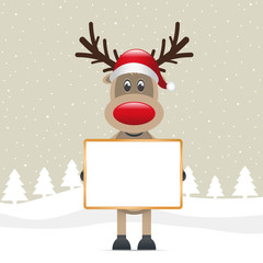reindeer hold signboard
