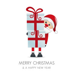 santa hold gift boxes