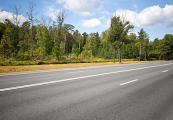 Asphalt highway in the summer