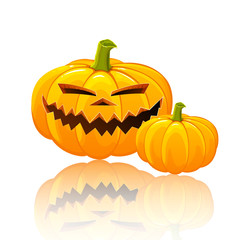 Vector Illustration of a Scary Halloween Pumpkin