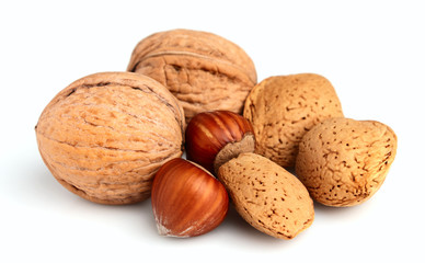 Walnuts, hazelnuts and almonds