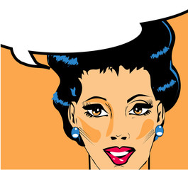 Vector illustration of woman in a pop art/comic style.