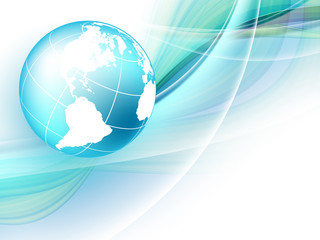 blue vector background with globe. Eps10