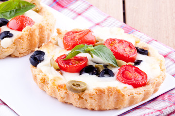 homemade tomato and cheese tart