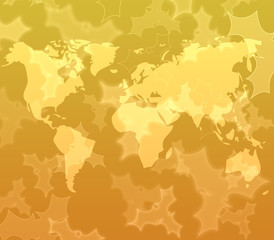 Berry button on world map background