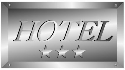 Schild 3 Sterne Hotel in Silber
