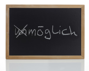 Fototapeta premium Tafel möglich/unmöglich