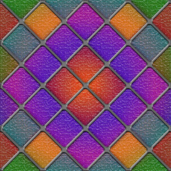 Seamless Diagonal stained glass panel